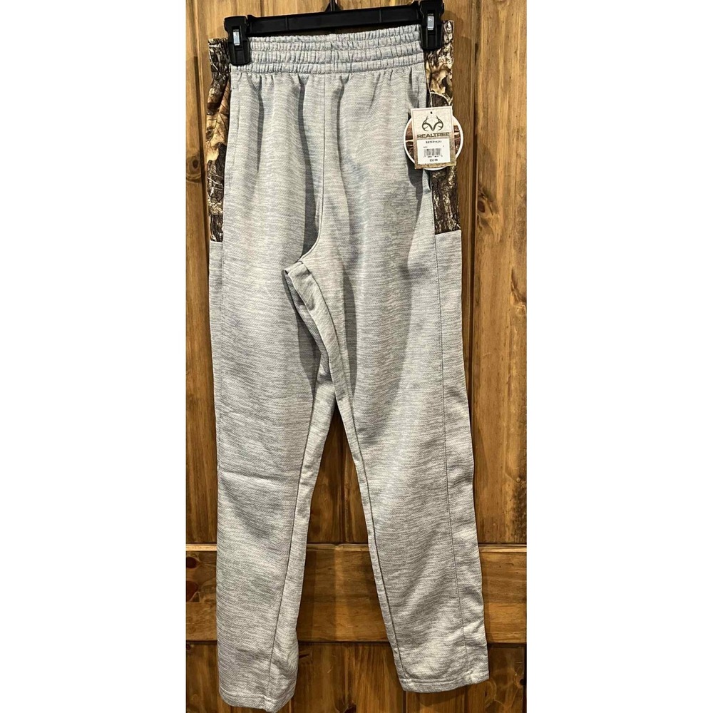 Realtree Cash Fleece Sweatpants Mens Small‎ Heather Gray Camouflage Edge Comfort